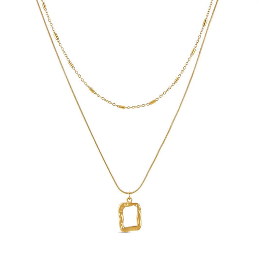 Necklace Mixes Pendant Abstract 18K Gold Plated