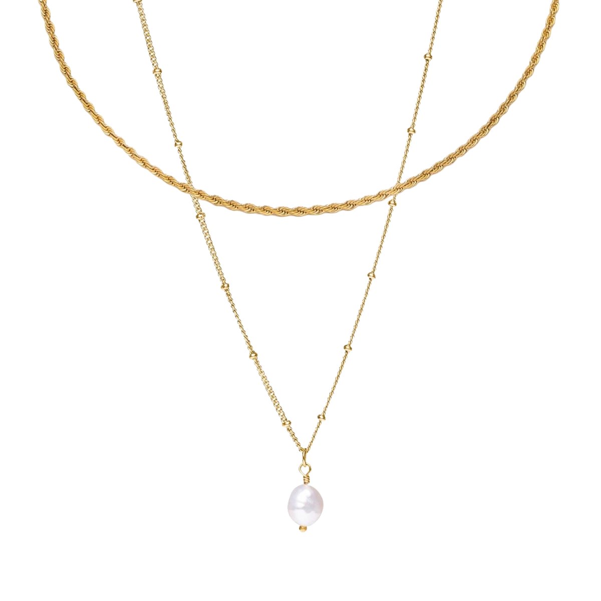 Everyday Double Necklace Mix 18K Gold Plated