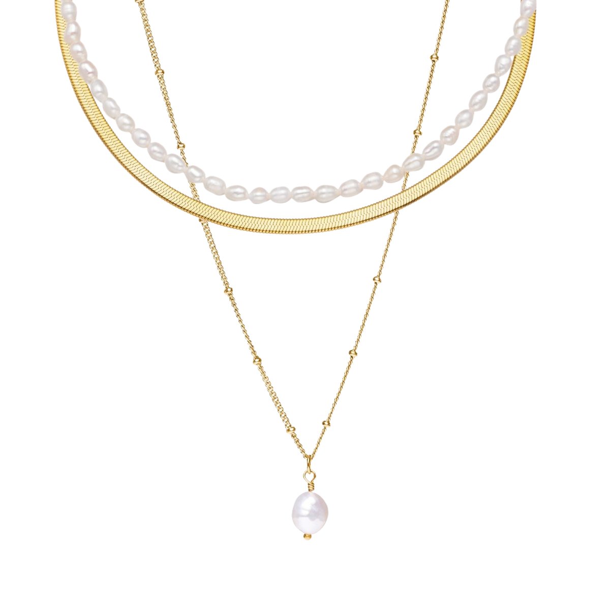 Noronha Triple Necklace Mix 18K Gold Plated