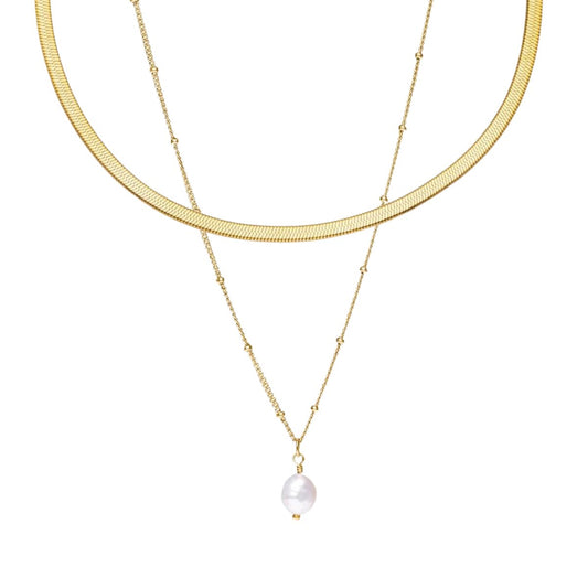 Shine Double Necklace Mix 18K Gold Plated